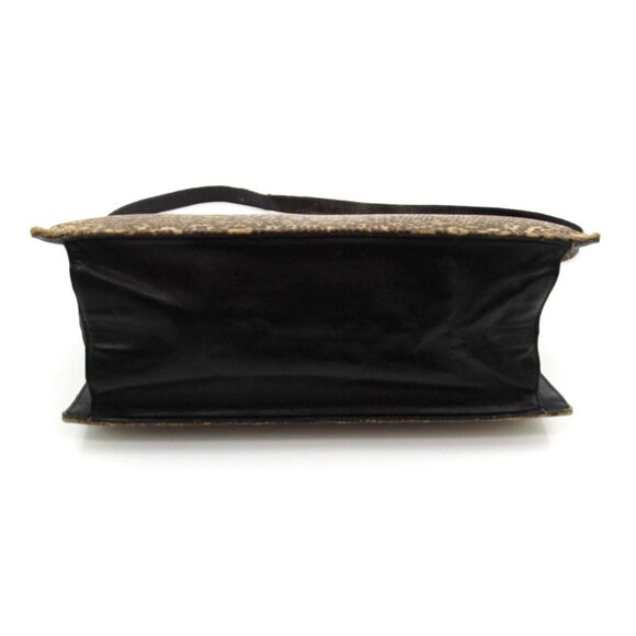 Vintage 60s Genuine Leather Reptile Purse YKK Zip Gold Frame Kiss Lock Bag - Picture 8 of 16